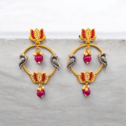golden ethnic earrings