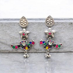 silver brass earring