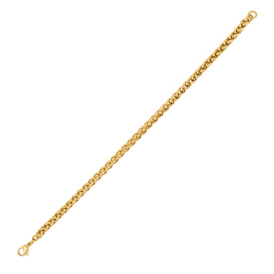 Stainless Steel Bracelet for Men Boys Unisex (Gold)