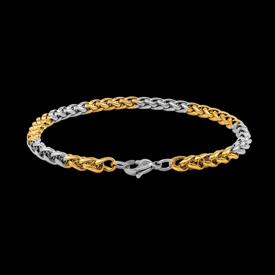 Stainless Steel Bracelet for Men Boys Unisex (Golden Silver)
