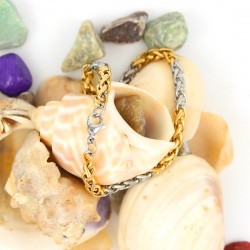 Stainless Steel Bracelet for Men Boys Unisex (Golden Silver) Stainless Steel Bracelet for Men Boys Unisex (Golden Silver)