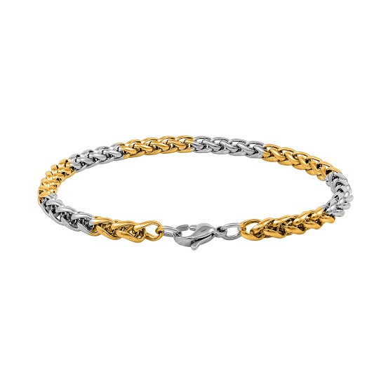 Stainless Steel Bracelet for Men Boys Unisex (Golden Silver)