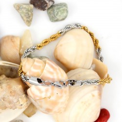 Stainless Steel Bracelet for Men Boys Unisex (Gold Silver) Stainless Steel Bracelet for Men Boys Unisex (Gold Silver)