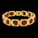 Rudraksh Gold Plated Premium Traditional Bracelet Kada for Men (Rudraksha Design 3 Gold)