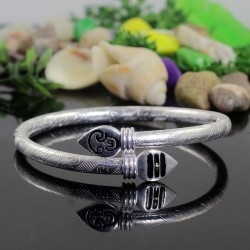 Nakabh Silver Plated Vel Kappu Kada Bracelet for Men | Women (2204007) Nakabh Silver Plated Vel Kappu Kada Bracelet for Men | Women (2204007)