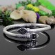 Nakabh Silver Plated Vel Kappu Kada Bracelet for Men | Women (2204007)