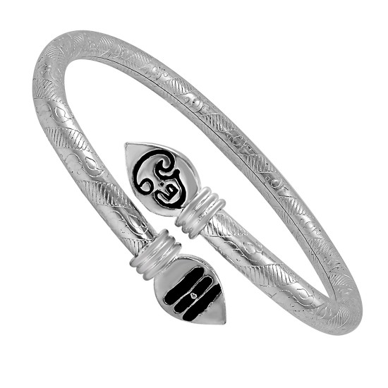 Nakabh Silver Plated Kada Bracelet for Men | Women (2204007)