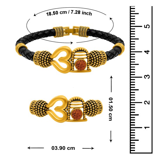Antique Vintage Ethnic Kada Bracelet for Men Women Boys Girls (Shivling)