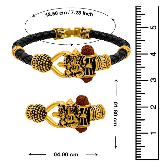 Antique Vintage Ethnic Kada Bracelet for Men Women Boys Girls (Ganesh)