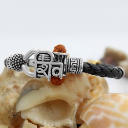 Antique Vintage Ethnic Kada Bracelet for Men Women Boys Girls (Shivji Words Silver) Antique Vintage Ethnic Kada Bracelet for Men Women Boys Girls (Shivji Words Silver)