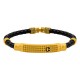 Gold Plated PU Leather Kada Bracelet for Boys