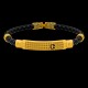 Gold Plated PU Leather Kada Bracelet for Boys