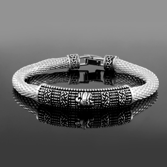 Antique Vintage Ethnic Silver Plated Kada Bracelet for men women boys girls