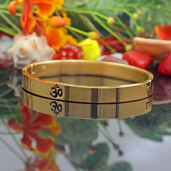 Gold Plated Om Kada Bracelet for Men | Women - 2208113