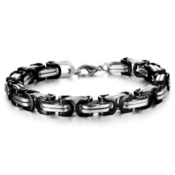 Stainless Steel bracelets for men stylish Boys Unisex (Silver Black) Stainless Steel bracelets for men stylish Boys Unisex (Silver Black)