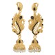 Gold Plated Stone Pearl Studded Earrings for Women Girls